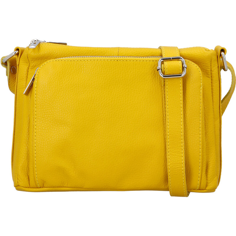 Delami Vera Pelle Dámská kožená crossbody kabelka žlutá - ItalY Bandit 42221757