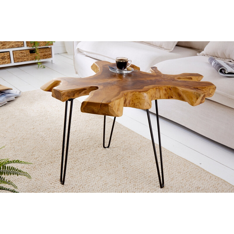 Moebel Living Masivní teakový konferenční stolek Tekka 60x58 cm
