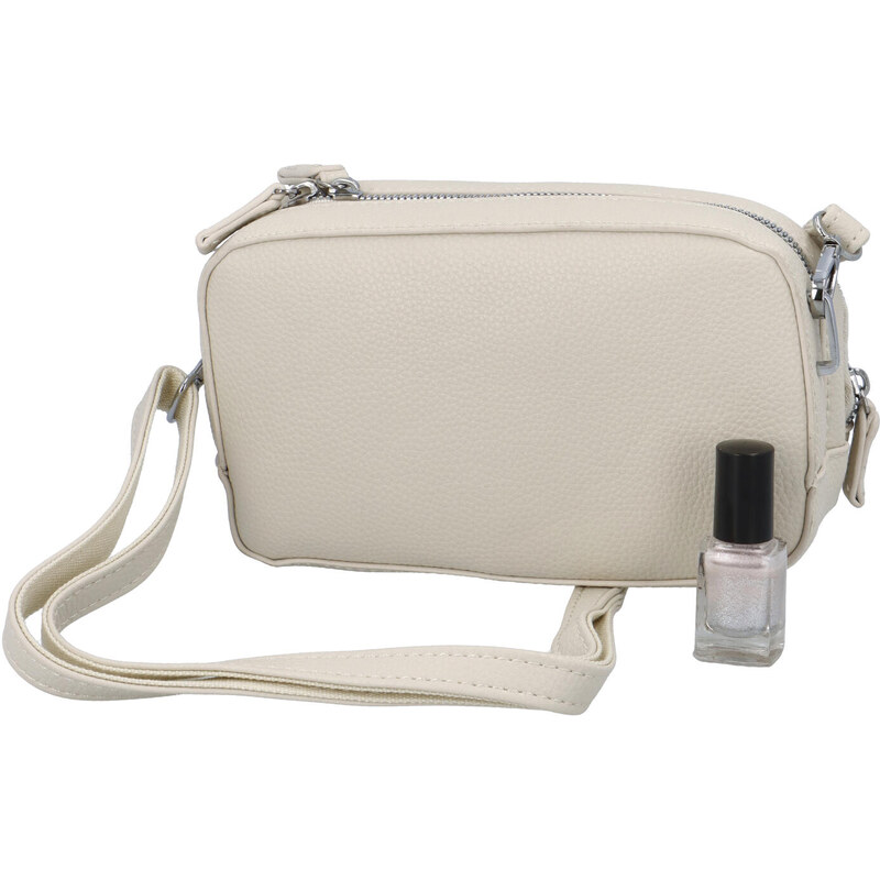 BELLA BELLY Prostorná koženková crossbody Danny, béžová