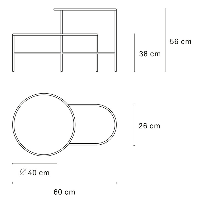 Krémově bílý kovový odkládací stolek Teulat Nix 26 x 60 cm