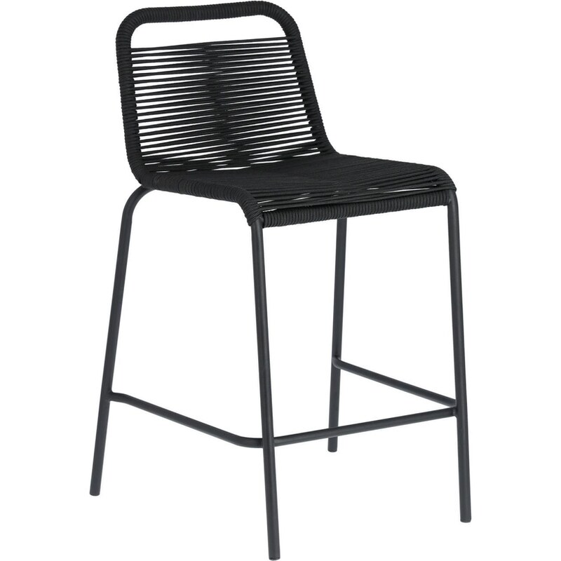 Černá pletená barová židle Kave Home Lambton 62 cm