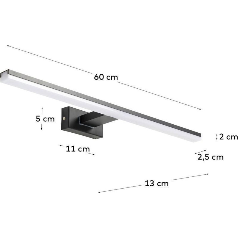 Černé kovové nástěnné světlo Kave Home Vissia 60 cm