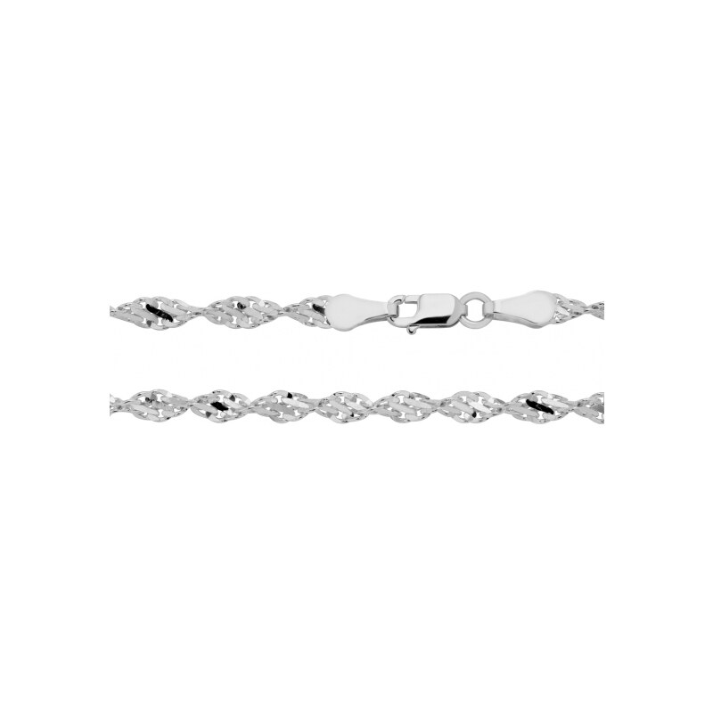 Luxur, Řetízek Terdi typu twist, bílé zlato, délka 19 cm, 585-36
