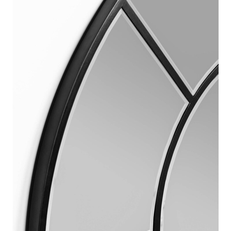 Černé kovové nástěnné zrcadlo Kave Home Nediva 88 x 165 cm