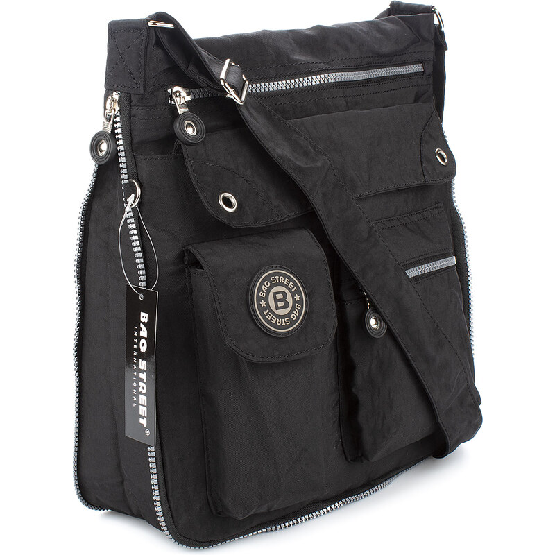 Bag Street Lehká volnočasová kabelka přes rameno černá 2221