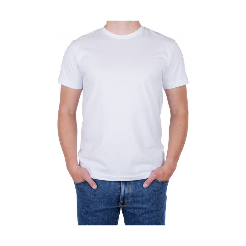 PÁNSKÉ A DÁMSKÉ TRIČKO JEANS SHOP STŘIH UNISEX Bílá