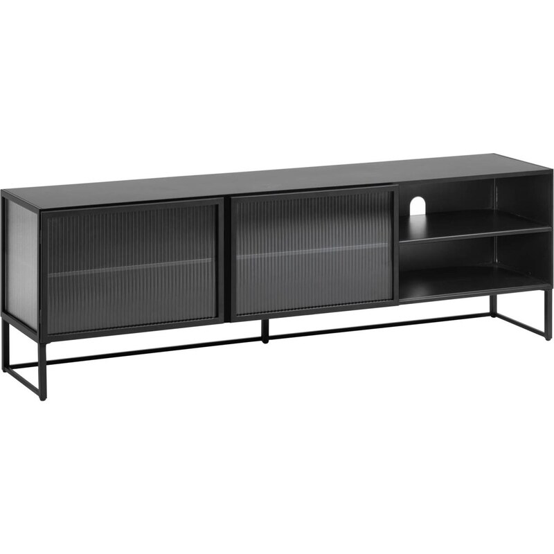 Černý kovový TV stolek Kave Home Trixie 180 x 41 cm