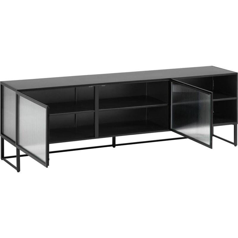 Černý kovový TV stolek Kave Home Trixie 180 x 41 cm