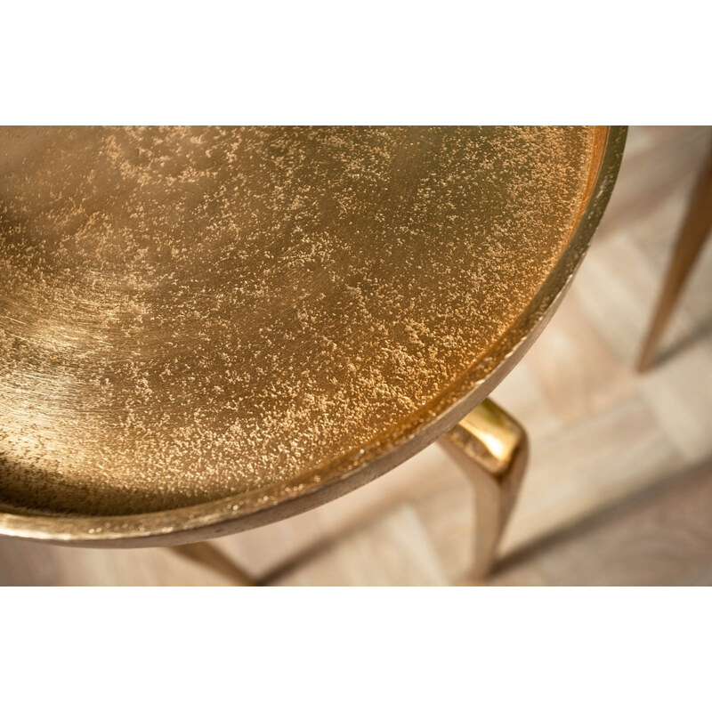 Moebel Living Set dvou zlatých kovových odkládacích stolků Zora 34/28 cm