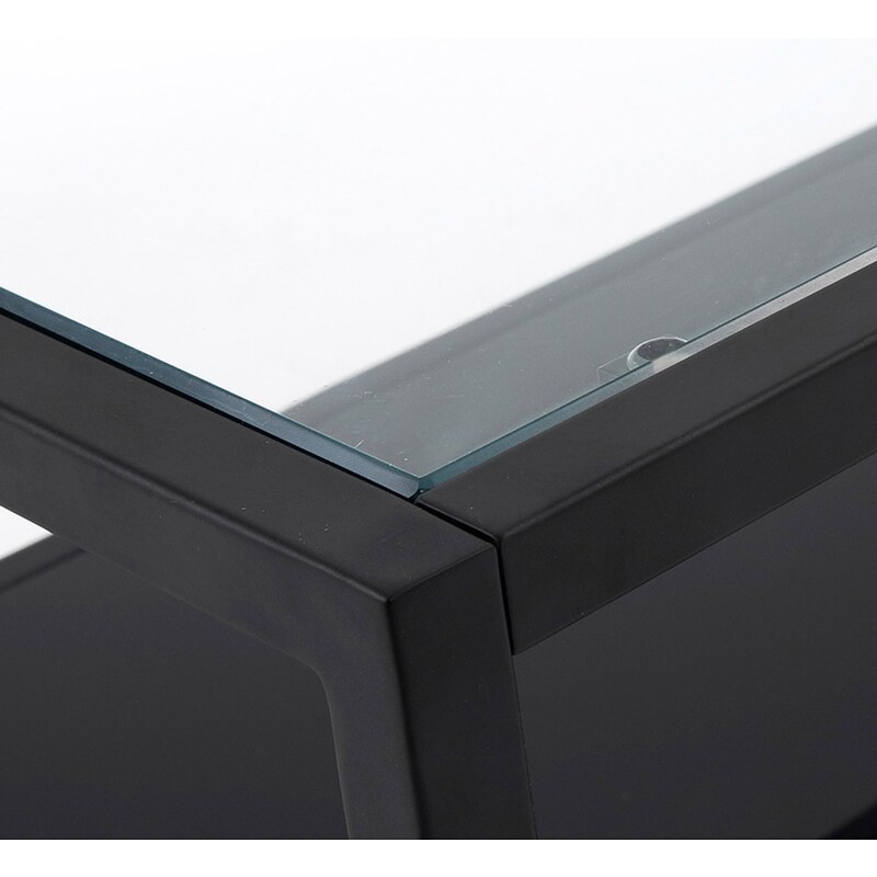 Černý skleněný konferenční stolek Kave Home Blackhill 110 x 60 cm