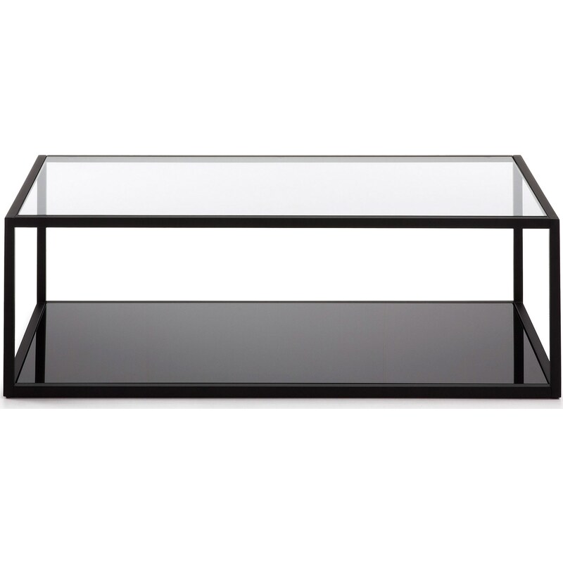 Černý skleněný konferenční stolek Kave Home Blackhill 110 x 60 cm