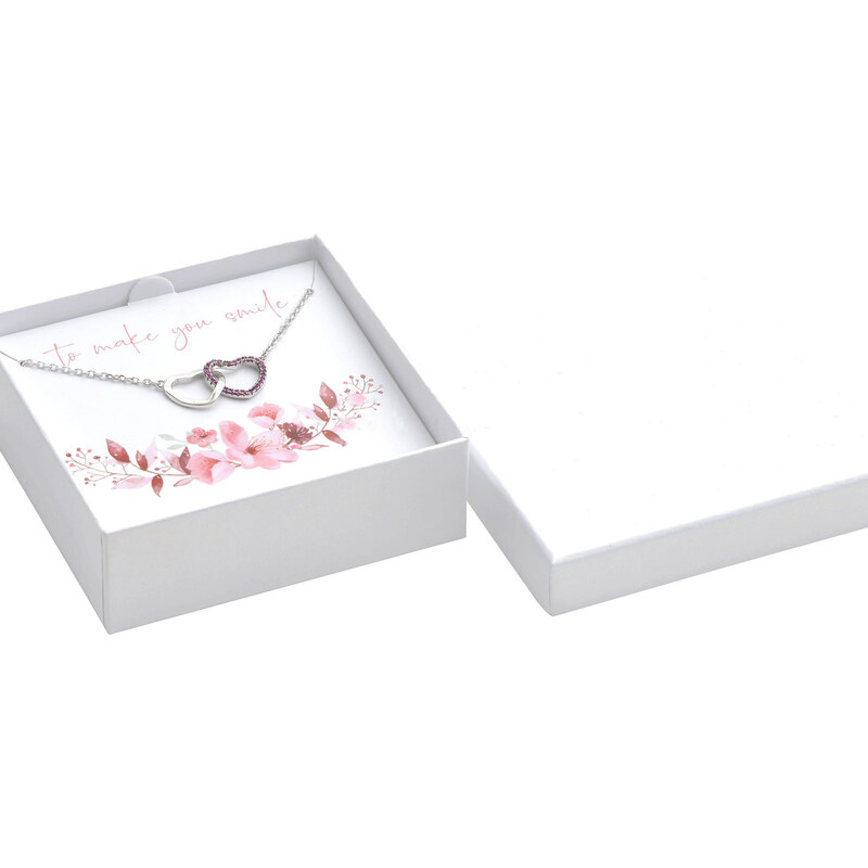 JKBOX Bílá papírová krabička s věnováním na střední sadu šperků IK034