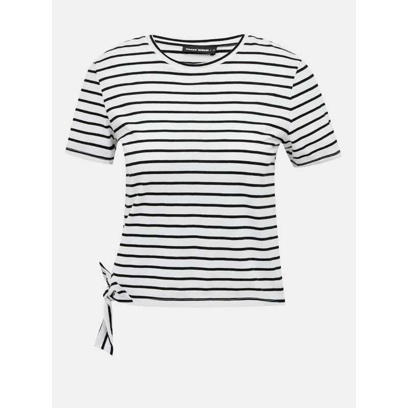 Černo-bílé pruhované krátké tričko TALLY WEiJL - Dámské