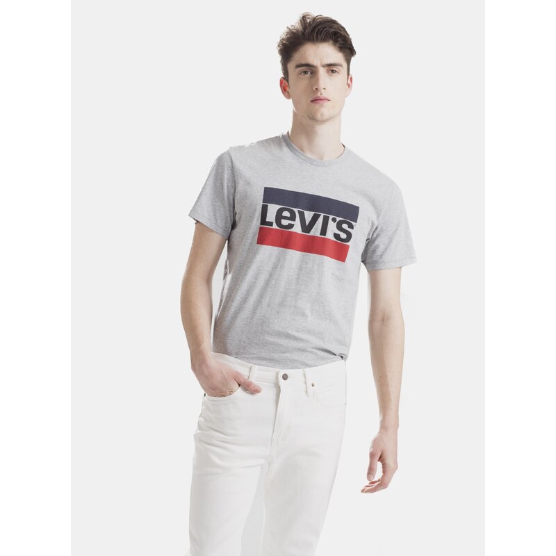 Levi's Šedé pánské tričko s potiskem Levi's - Pánské