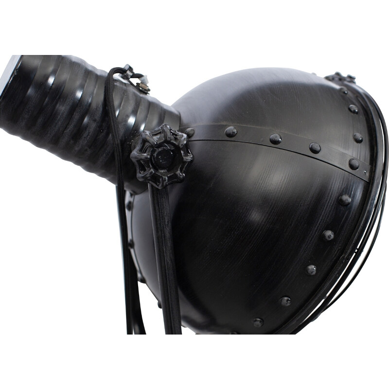 Hoorns Černá kovová stojací lampa Ruth 120-160 cm