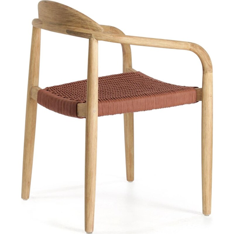 Dřevěná jídelní židle Kave Home Nina s červeným výpletem