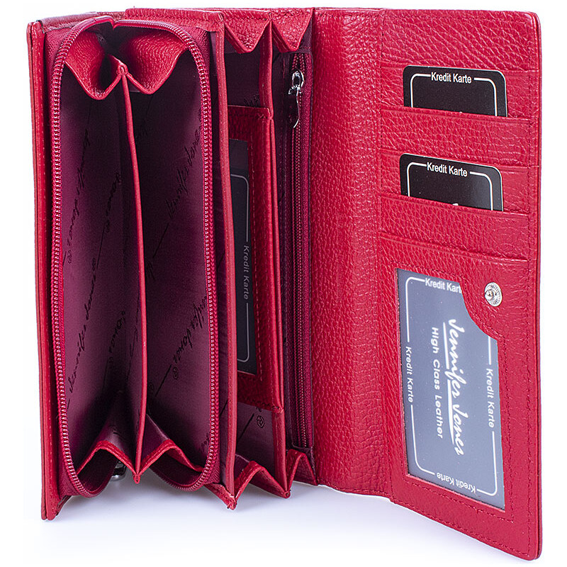 Dámská kožená peněženka 5374 červená Jennifer Jones