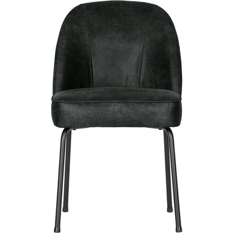 Hoorns Černá kožená jídelní židle Tergi