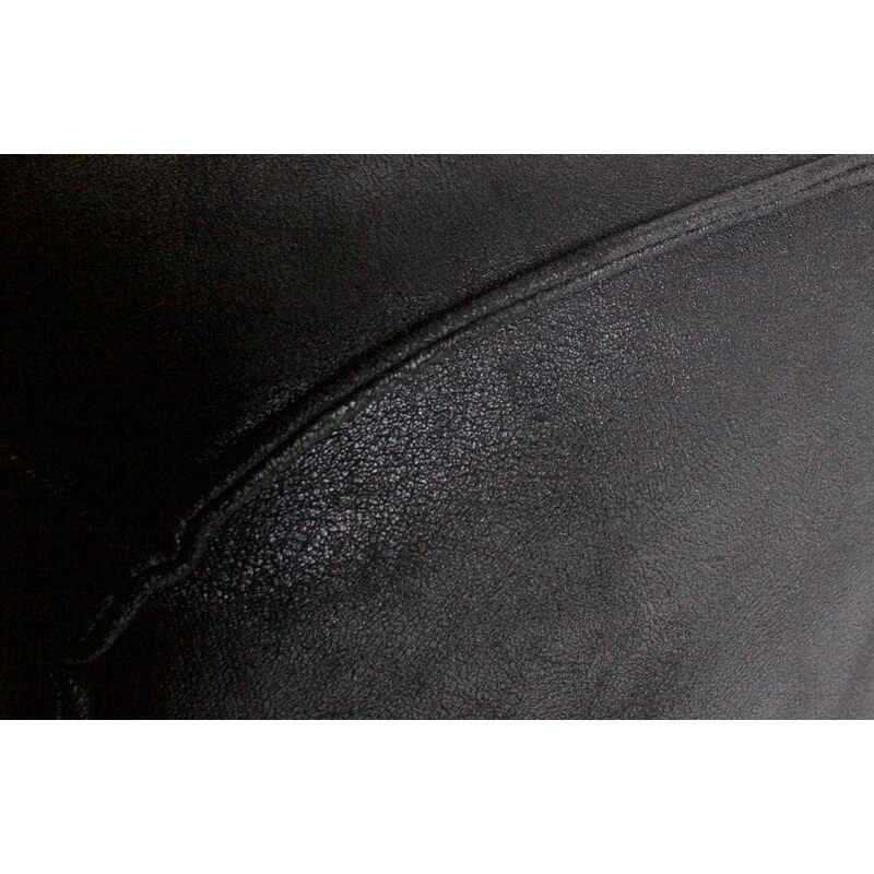 Hoorns Černá koženková třímístná pohovka Twilight 230 cm