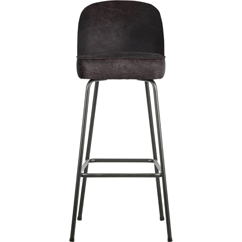 Hoorns Černá koženková barová židle Tergi 79 cm