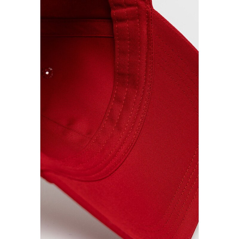 Čepice Tommy Hilfiger červená barva, hladká