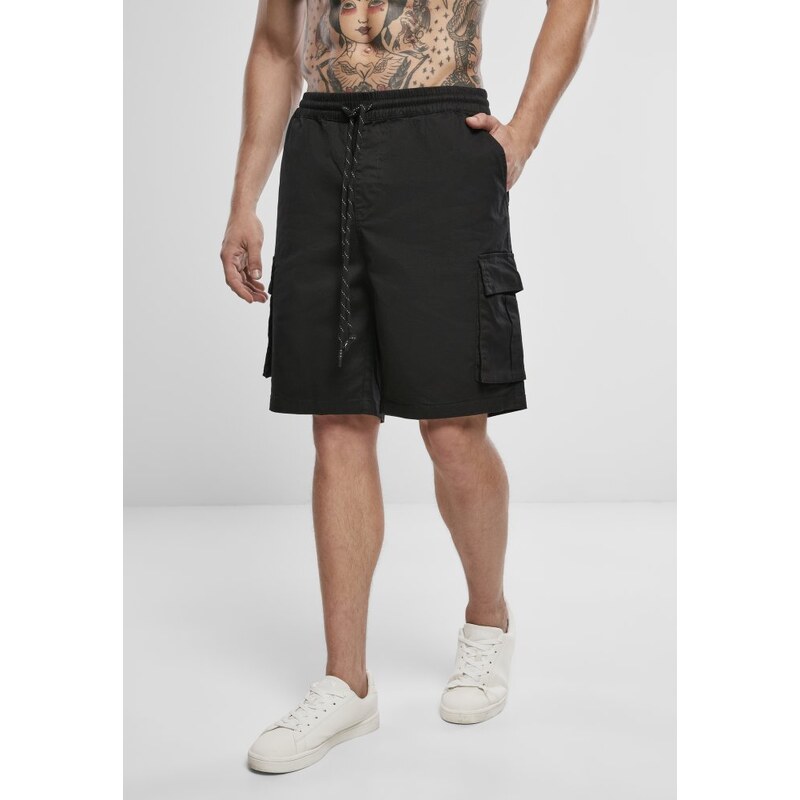 URBAN CLASSICS Drawstring Cargo Shorts - black