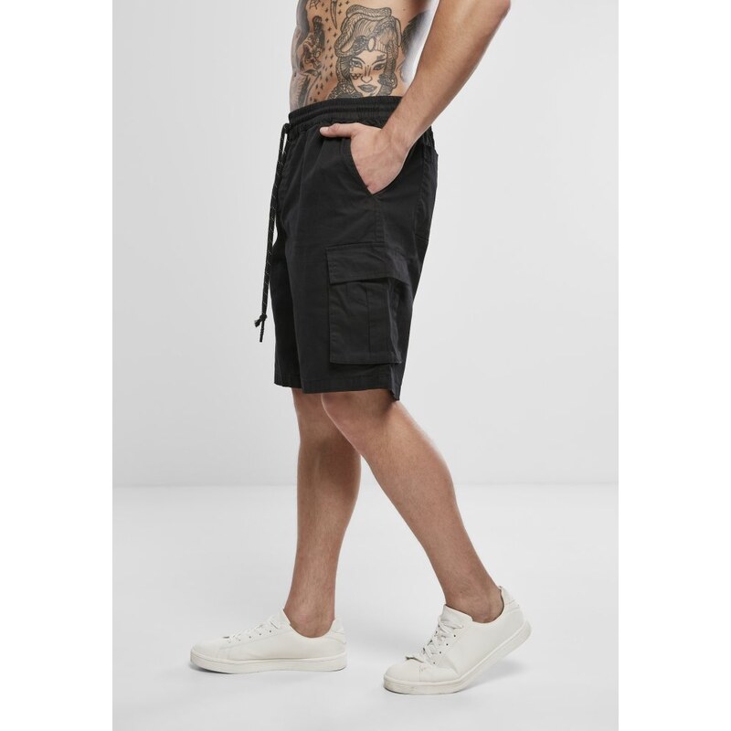 URBAN CLASSICS Drawstring Cargo Shorts - black