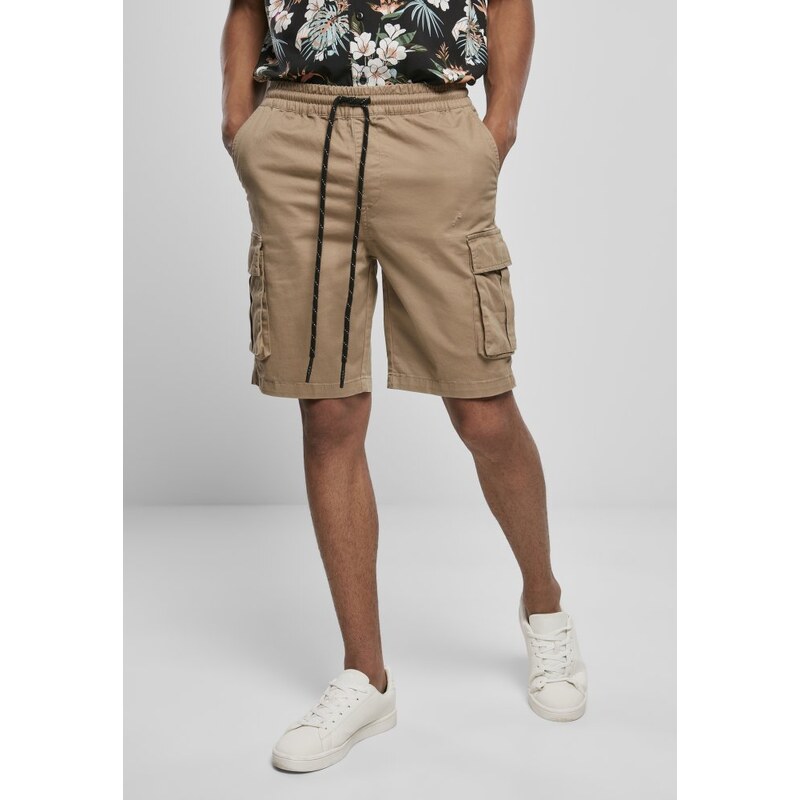URBAN CLASSICS Drawstring Cargo Shorts - darksand