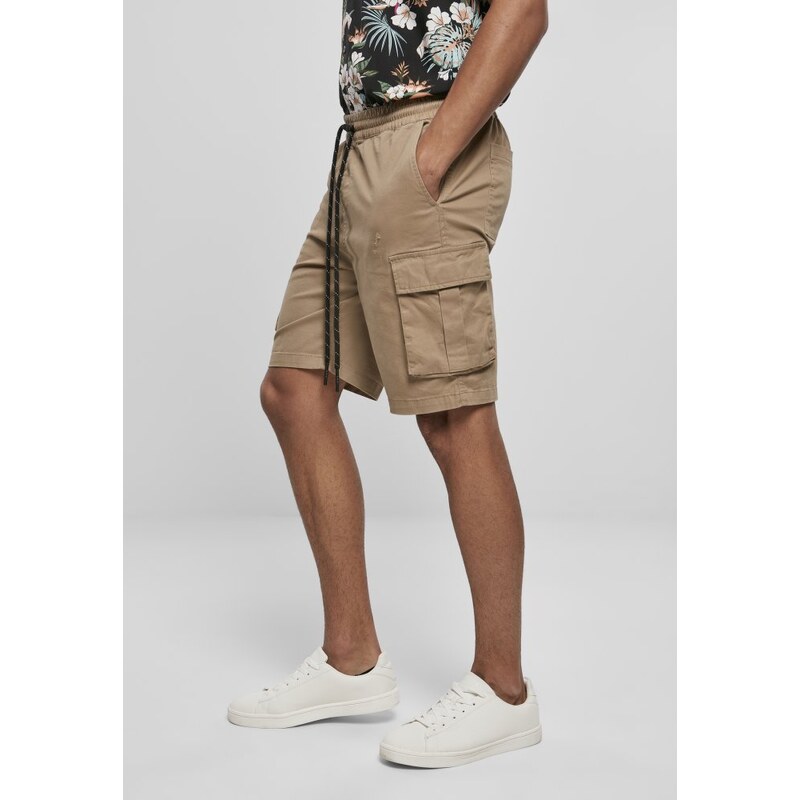 URBAN CLASSICS Drawstring Cargo Shorts - darksand