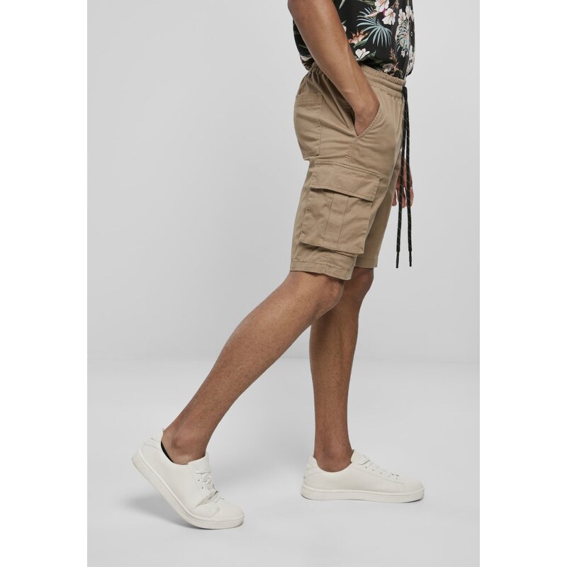 URBAN CLASSICS Drawstring Cargo Shorts - darksand