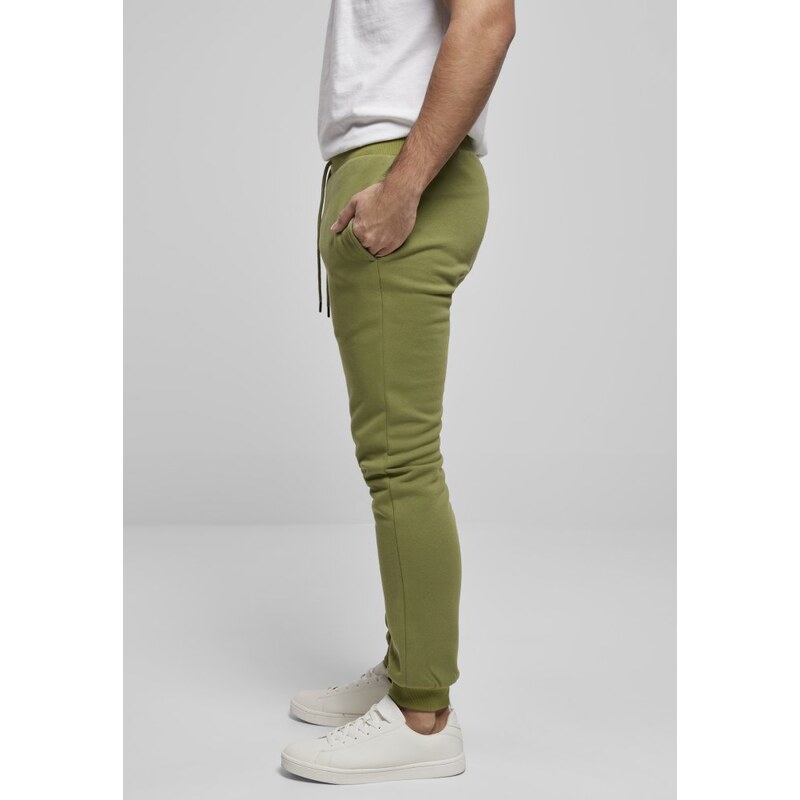 Pánské tepláky Urban Classics Organic Basic Sweatpants - zelené