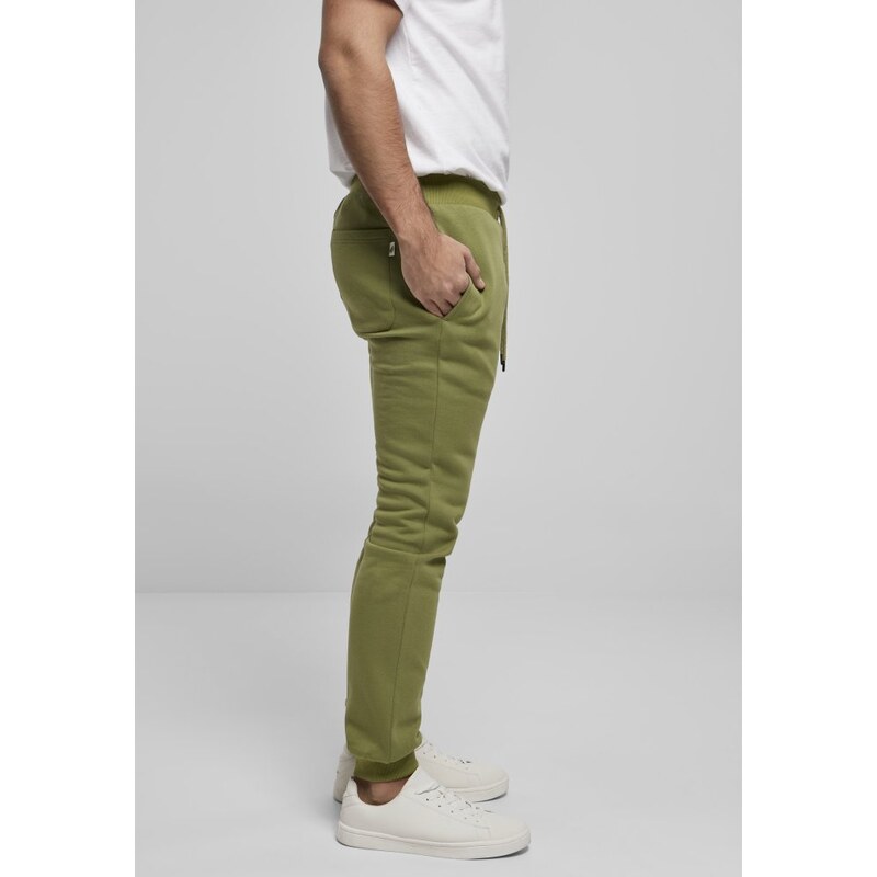 Pánské tepláky Urban Classics Organic Basic Sweatpants - zelené