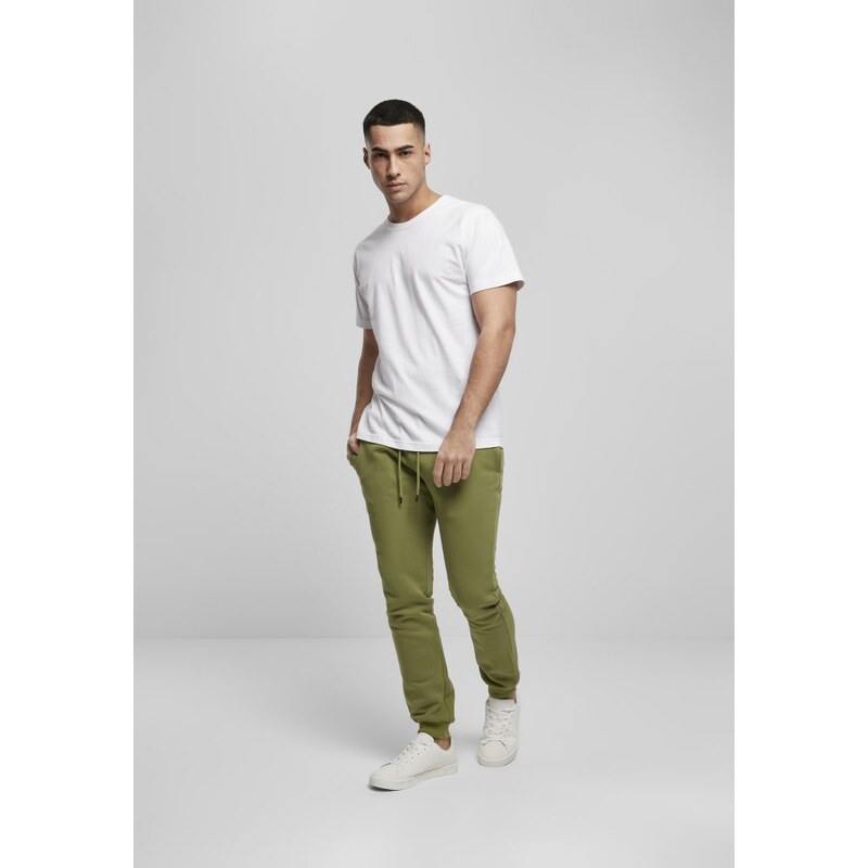 Pánské tepláky Urban Classics Organic Basic Sweatpants - zelené