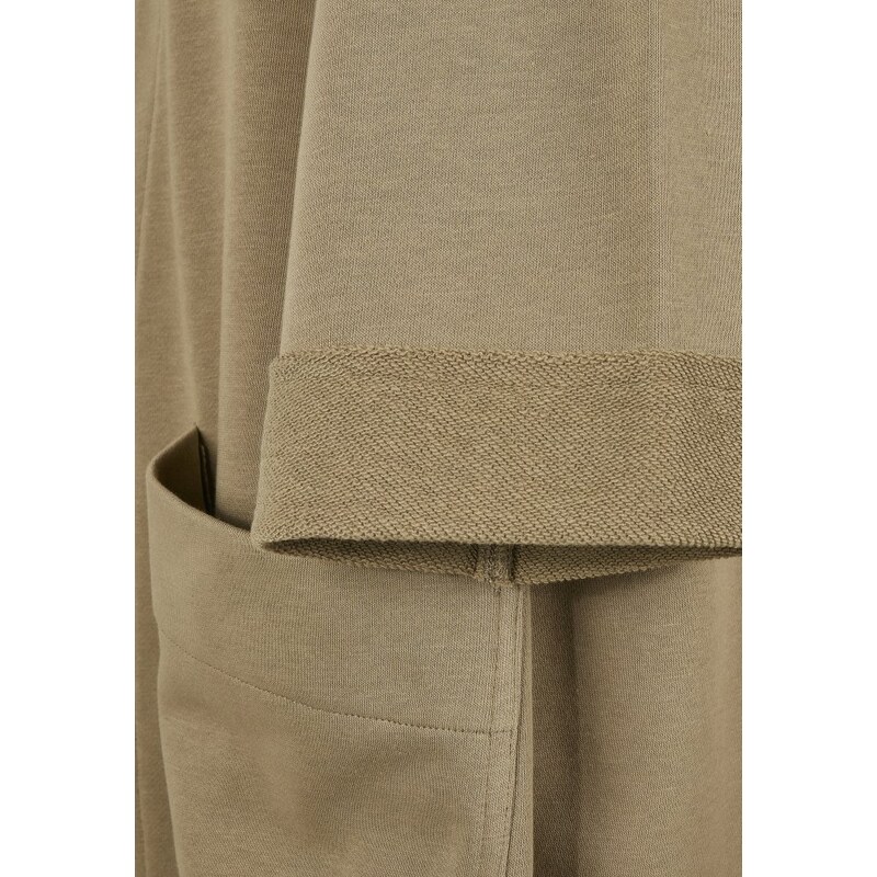 URBAN CLASSICS Ladies Oversized Terry Cardigan - khaki