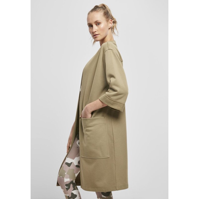 URBAN CLASSICS Ladies Oversized Terry Cardigan - khaki