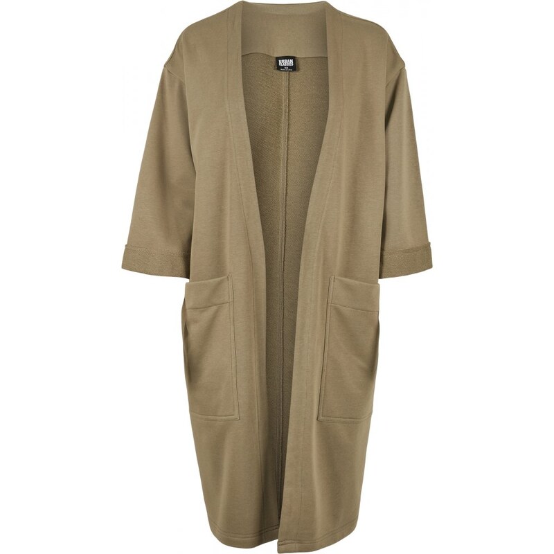 URBAN CLASSICS Ladies Oversized Terry Cardigan - khaki