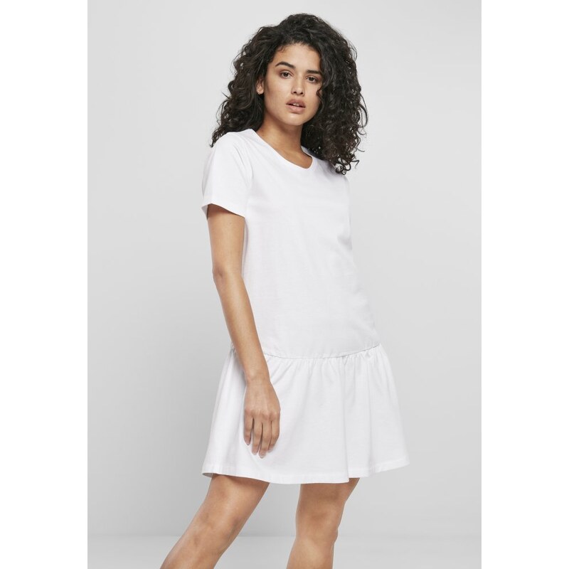 Šaty Urban Classics Ladies Valance Tee Dress - white