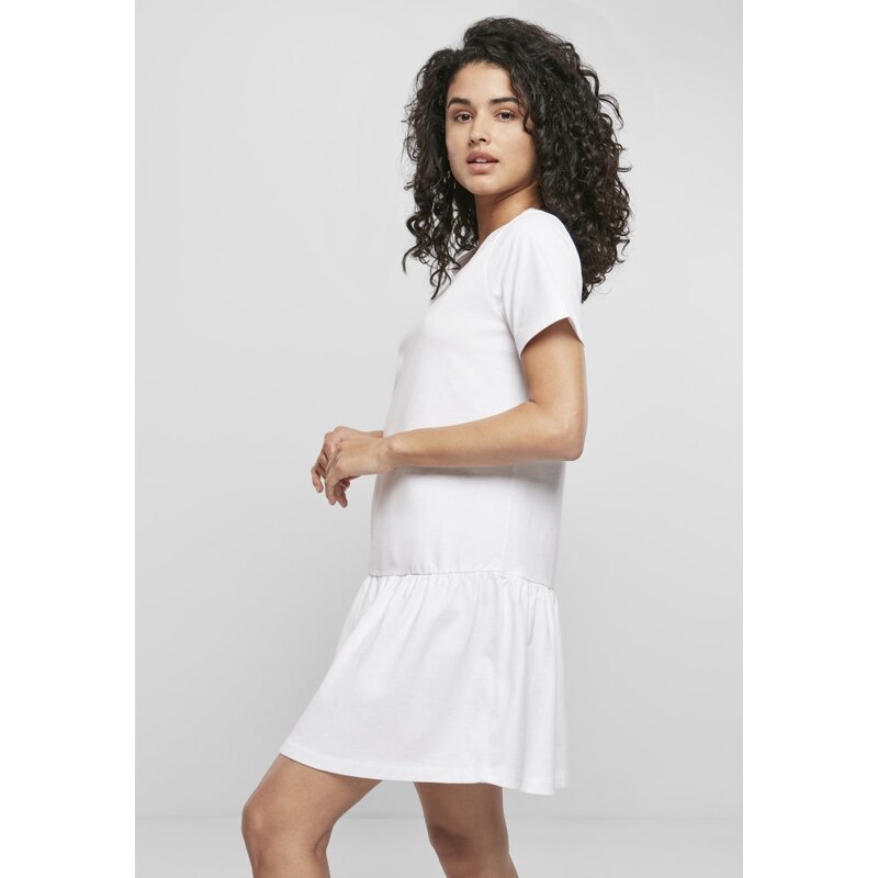 Šaty Urban Classics Ladies Valance Tee Dress - white