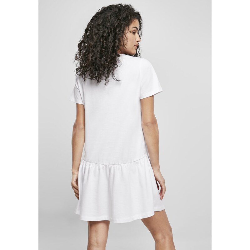 Šaty Urban Classics Ladies Valance Tee Dress - white