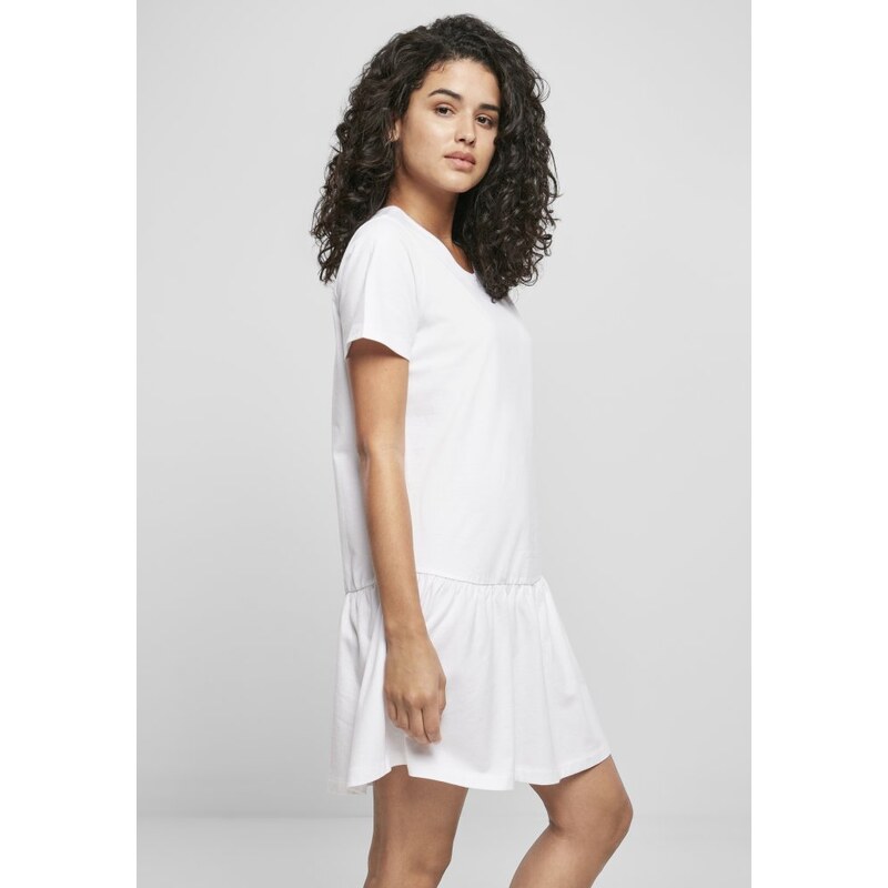 Šaty Urban Classics Ladies Valance Tee Dress - white