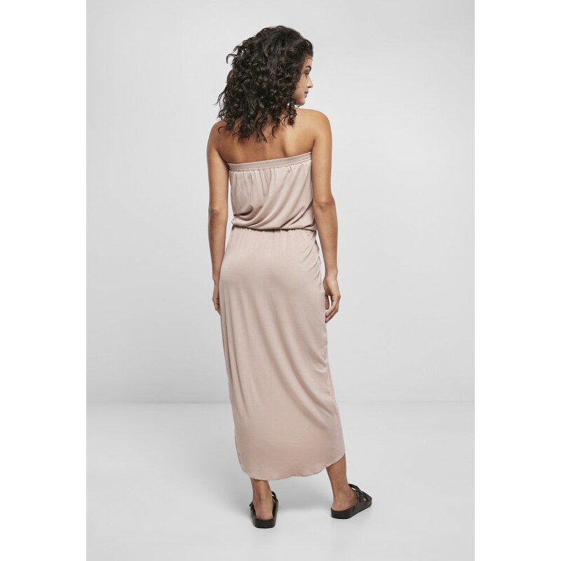 Šaty Urban Classics Ladies Viscose Bandeau Dress - duskrose