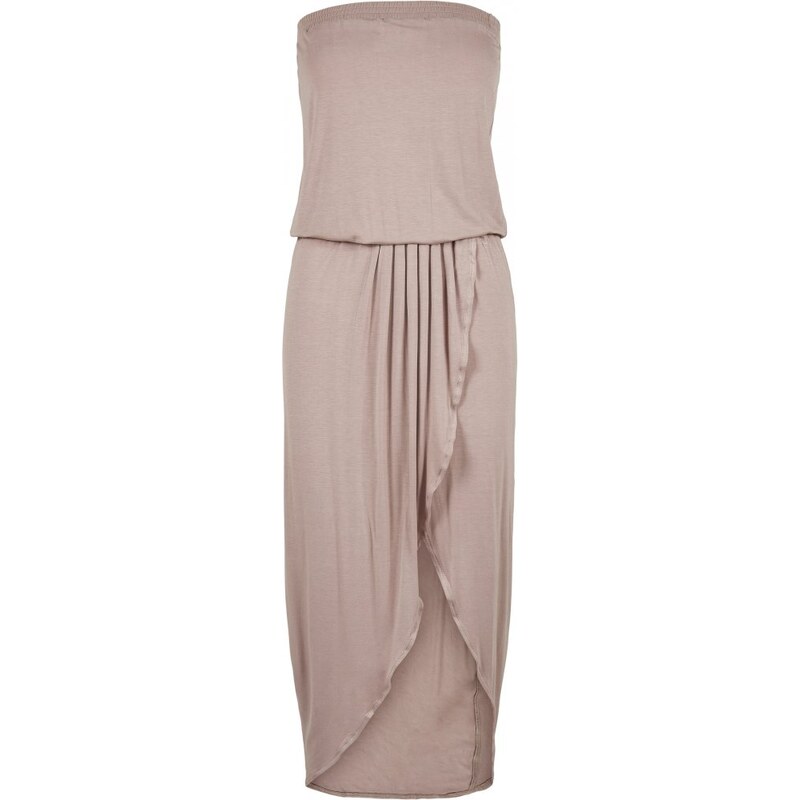 Šaty Urban Classics Ladies Viscose Bandeau Dress - duskrose