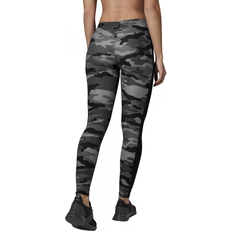 URBAN CLASSICS Ladies Camo Stripe Leggings - darkcamo/blk