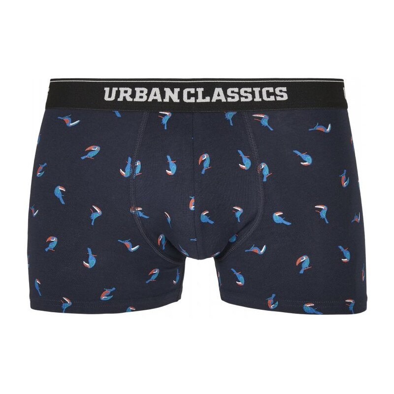 URBAN CLASSICS Boxer Shorts 3-Pack - bird aop+ boxer orange + cha