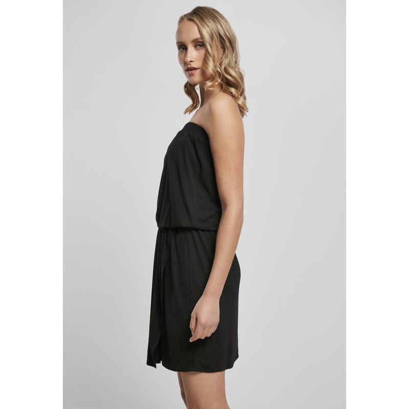 URBAN CLASSICS Ladies Viscose Short Bandeau Dress - black