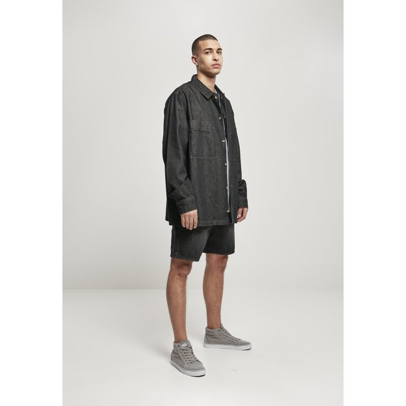 Košile Urban Classics Oversized Denim Shirt - black stone washed