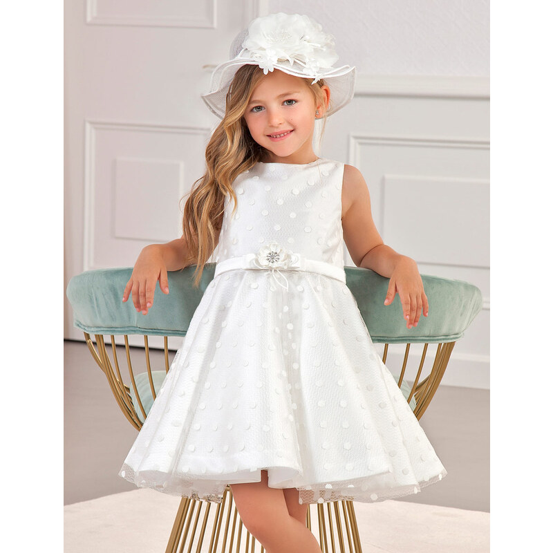 Dívčí luxusní sváteční šaty abel and lula 5060 bílé