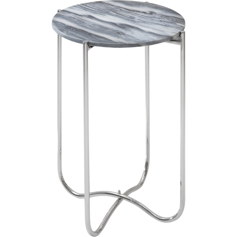 Moebel Living Šedý mramorový odkládací stolek Morami 38 cm