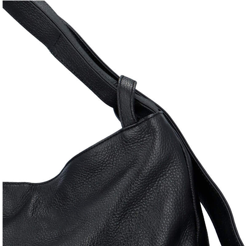 Delami Vera Pelle Stylová kožený kabelko batoh Vanesa, černá