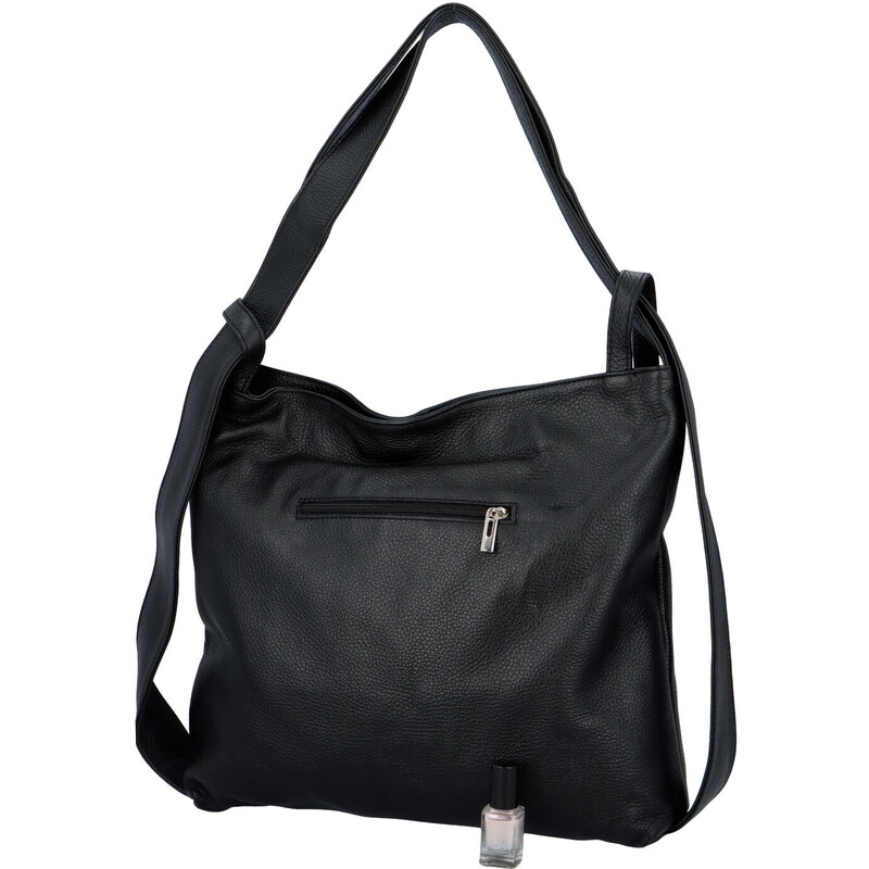 Dámská kožená kabelka přes rameno černá - ItalY Armáni černá